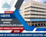 Bise Lahore 9th Class Results Gazette Pdf 2026 Available For Download