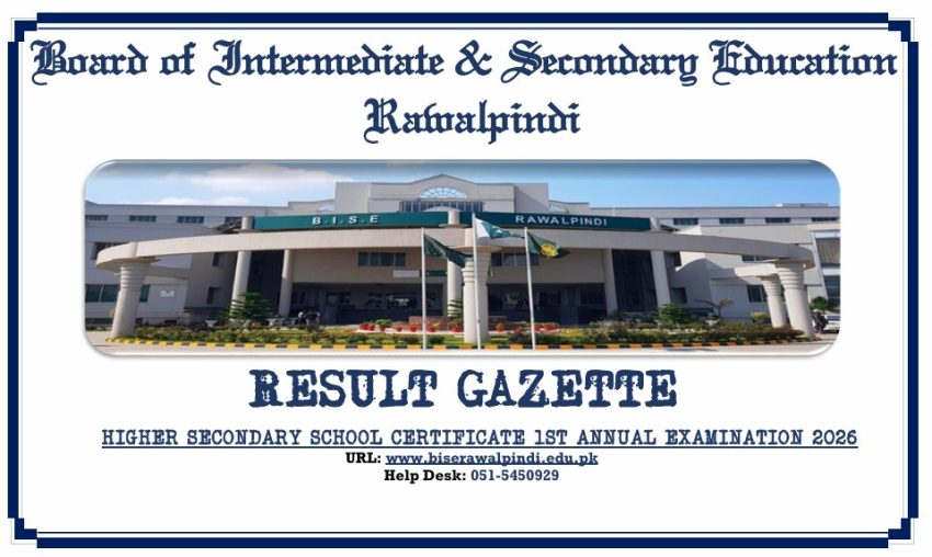 Bise Rawalpindi Class 12 Gazette Download 2026
