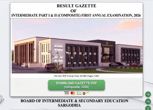 Bise Sargodha 12th Class Gazette 2026 Pdf Download