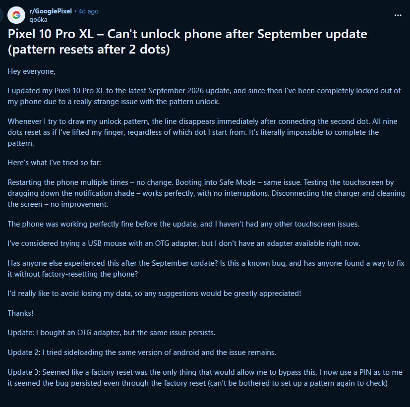 Google Pixel 10 Pro Xl Pixel 8 Pro Hit By Lock Screen Bug After New Update 