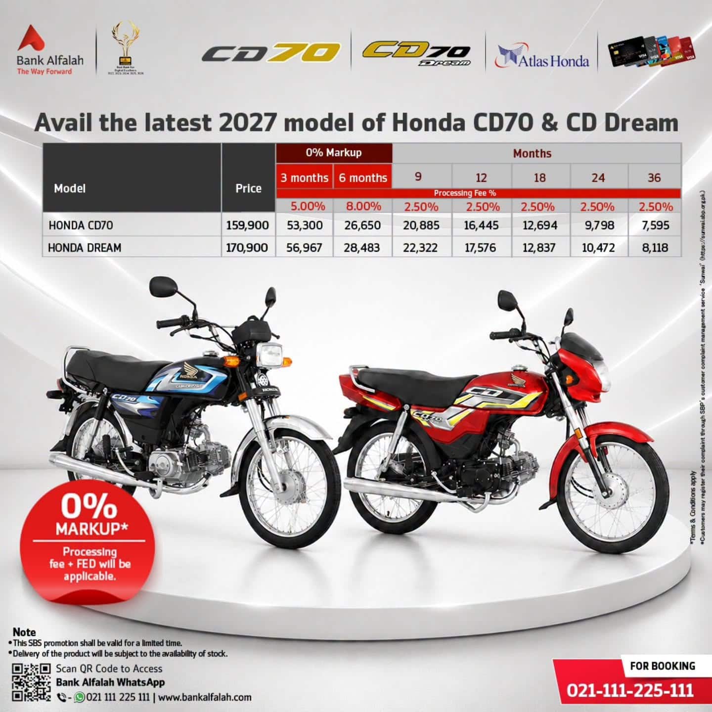 Honda Cd 70 2027 Model 0 Markup Installment Plans 
