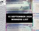 Rs200 Prize Bond Winners Draw Results 15 September 2026