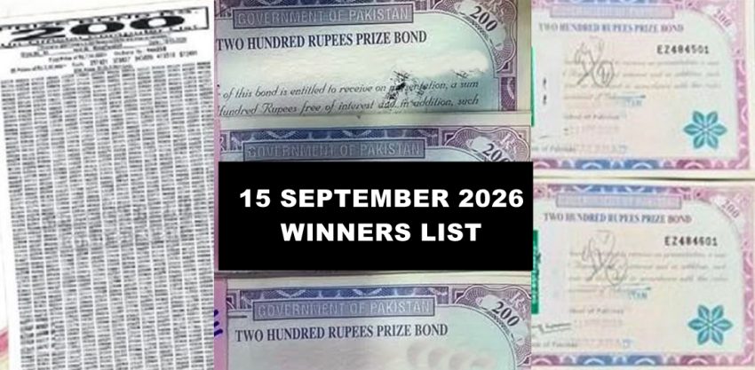 Rs200 Prize Bond Winners Draw Results 15 September 2026