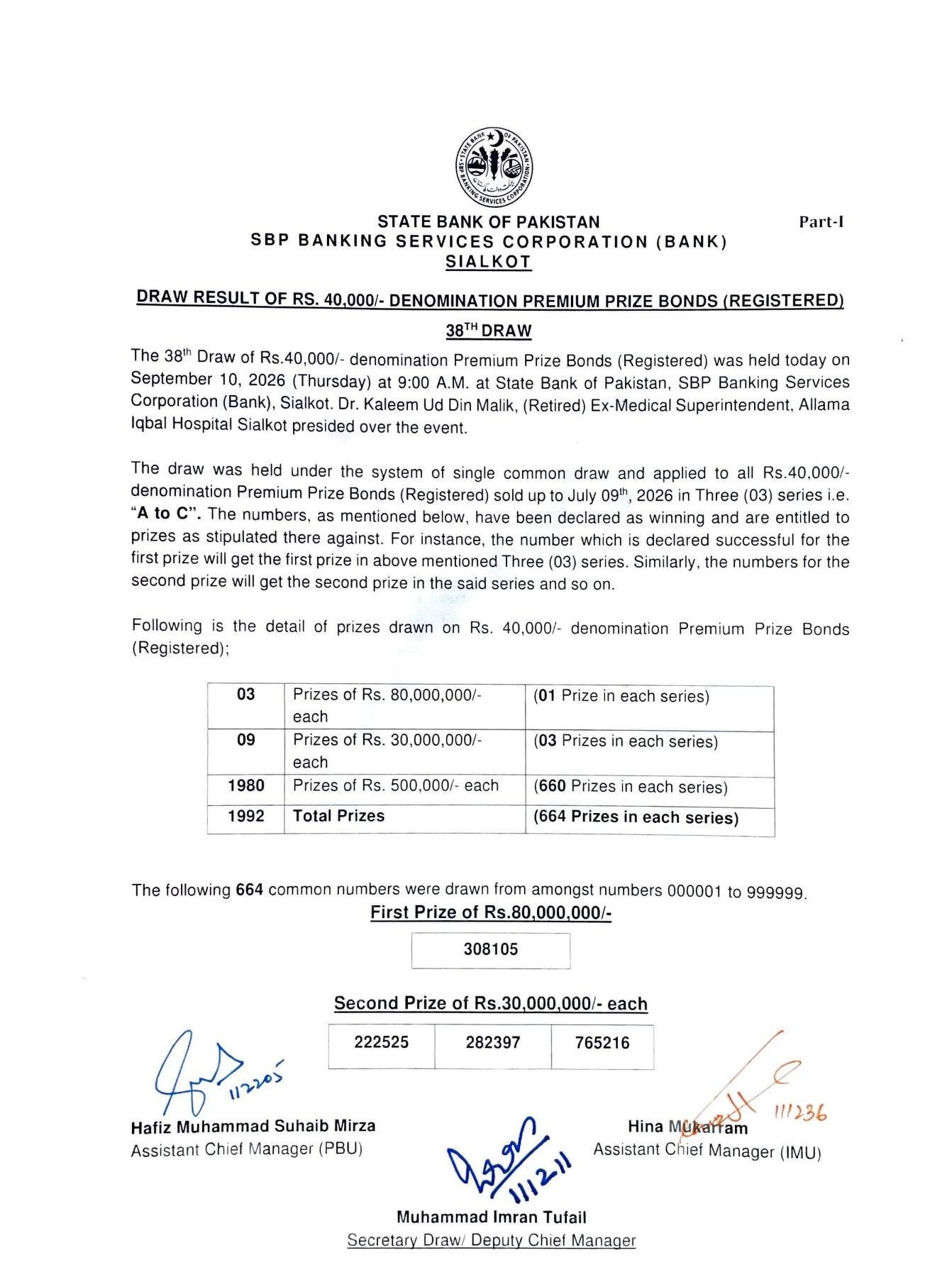 Rs40000 Prize Bond Winners List Download 10 September 2026 