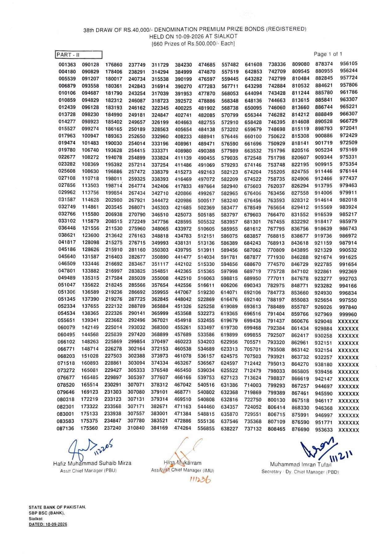 Rs40000 Prize Bond Winners List Download 10 September 2026