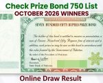 750 Prize Bond Winners Draw Results 15 October 2026