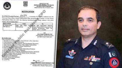 Abbas Ahsan Assigned Policing Responsibilities For 12 Kp Districts