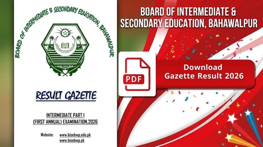 Bise Bahawalpur 11th Class Result Gazette 2026 Pdf Download Check 1st Year Results Online