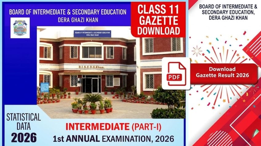 Bise Dg Khan 11th Class Result Gazette 2026 Pdf Download