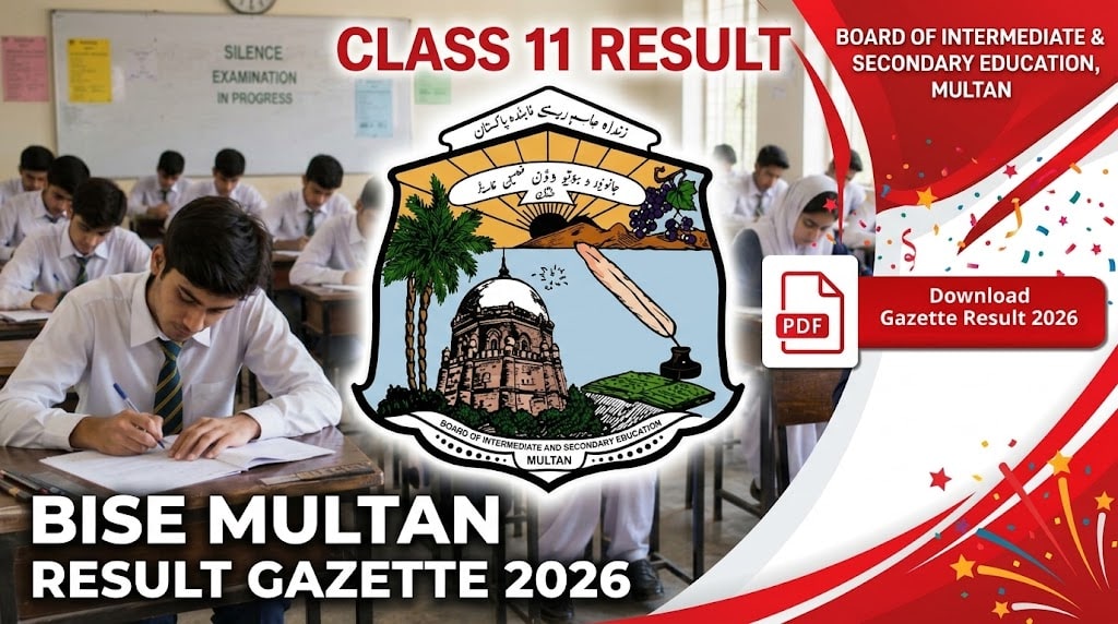 BISE Multan 11th Class Inter Gazette 2026 PDF Download