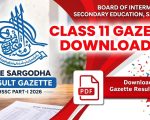 Bise Sargodha Class 11 Result Gazette 2026 Pdf Download