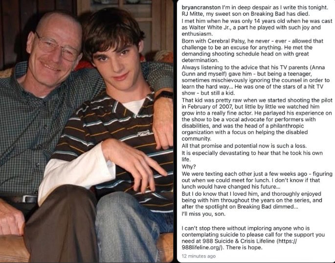 Did Breaking Bad Star Rj Mitte Die By Suicide At 34 Fans Pay Tribute To Walter White Junior 