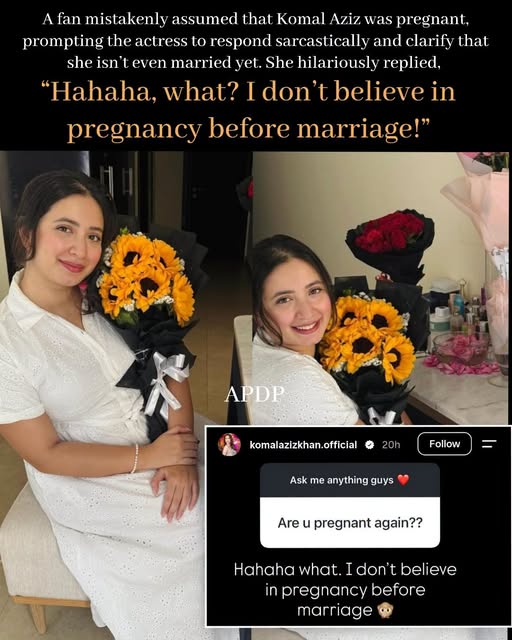 I Dont Believe In Pregnancy Before Marriage Komal Azizs Savage Reply To Fan Goes Viral 