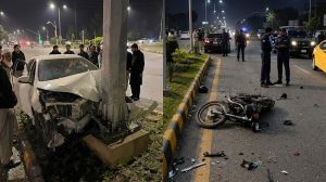 Mna Khurram Shehzads Son Injures Two Bikers In Islamabad Crash