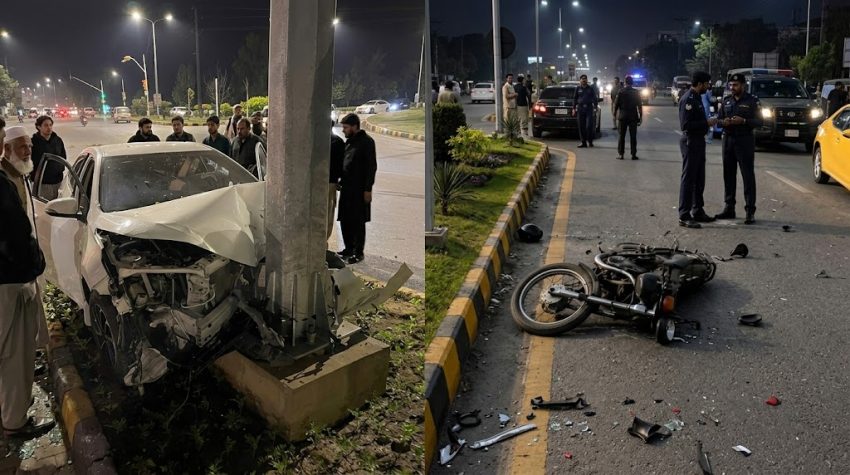Mna Khurram Shehzads Son Injures Two Bikers In Islamabad Crash