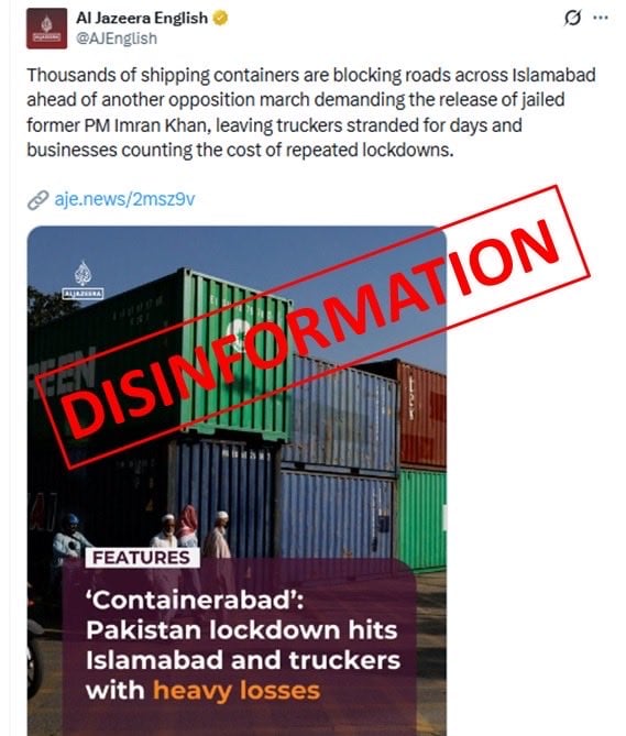 Pakistan Fires Back At Al Jazeera Over Islamabad Container Coverage 