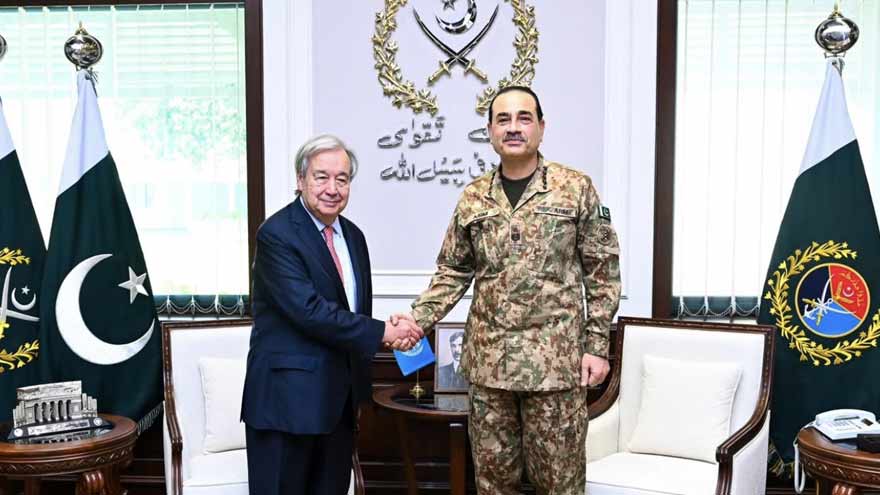 UN chief, Field Marshal Asim Munir discuss regional security at GHQ UN chief, Field Marshal Asim Munir discuss regional security at GHQ